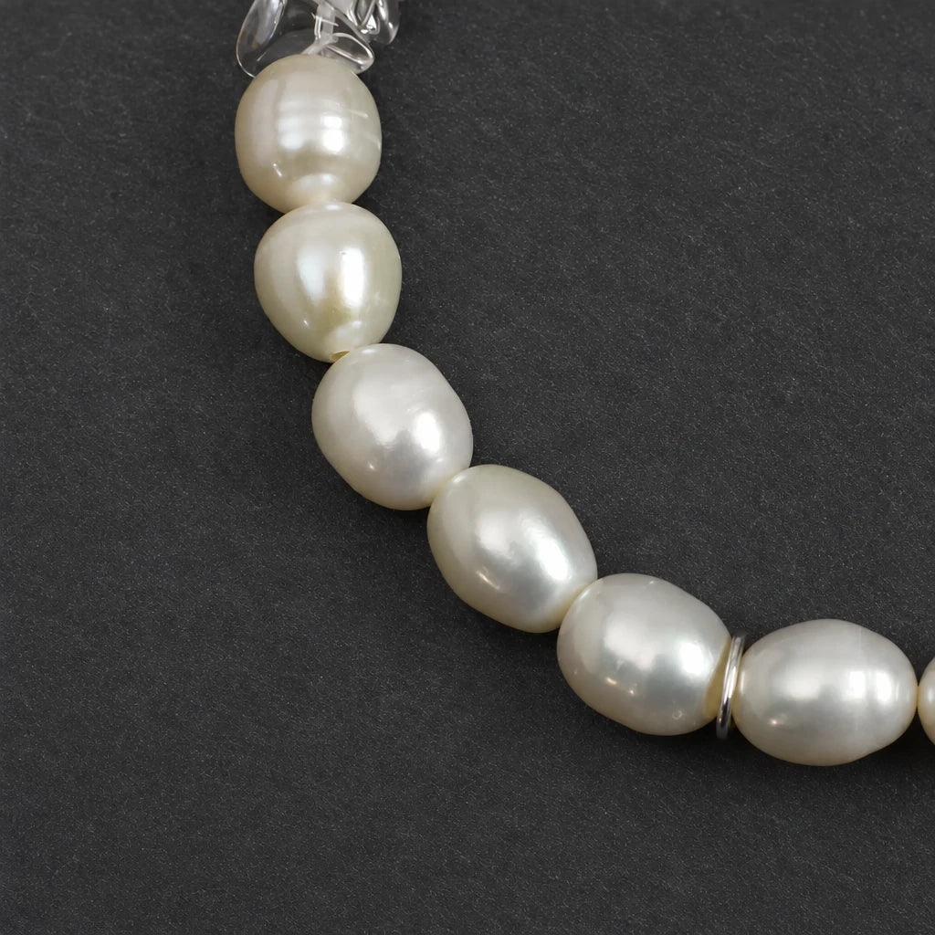 Green Crystal & Crushed Ice Pearl Bracelet