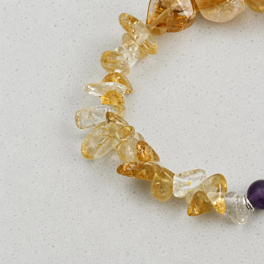 Citrine & Amethyst Sterling Silver Bracelet