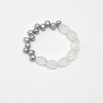 Clear Quartz & Pearl Intention Bracelet