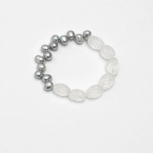 Clear Quartz & Pearl Intention Bracelet