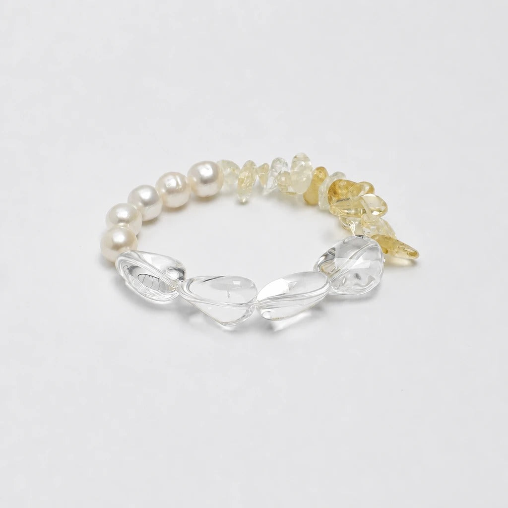 Golden Quartz & Pearl Bracelet