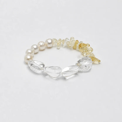 Golden Quartz & Pearl Bracelet