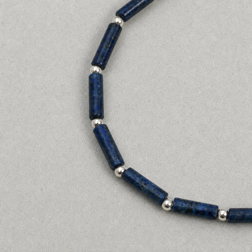 Midnight Lapis & Freshwater Pearl Bracelet