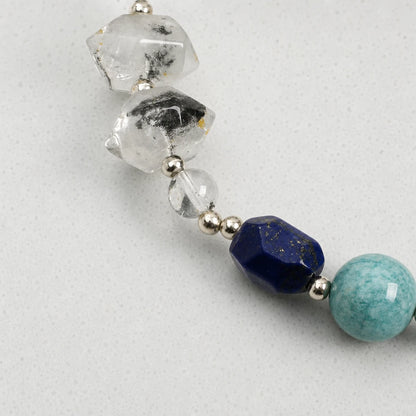 Black Obsidian, Lapis Lazuli & Amazonite Bracelet