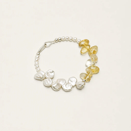 Seed pearl, petal bead and citrine spike bracelet product image