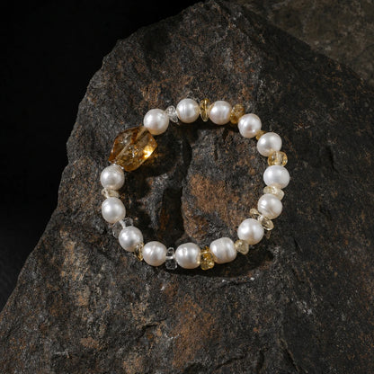 Citrine & Freshwater Pearl Bracelet