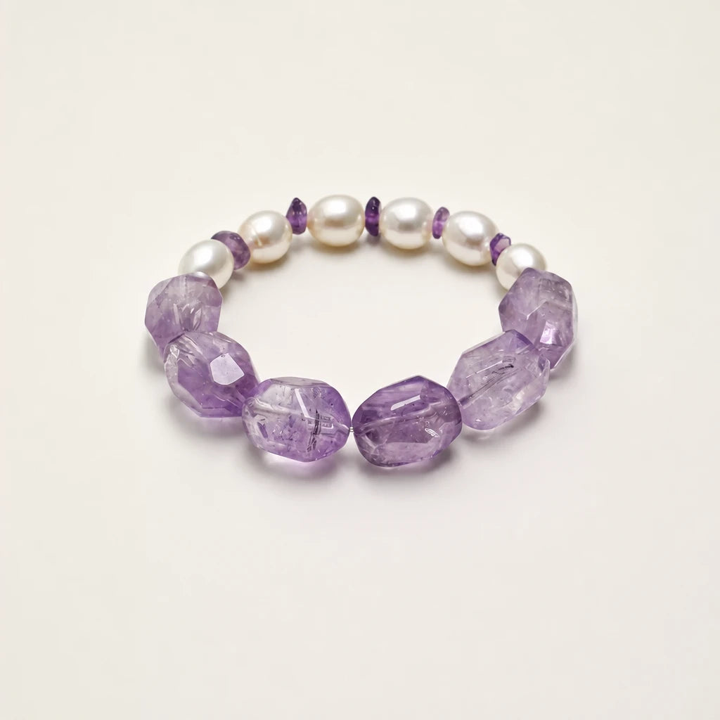 Amethyst & Freshwater Pearl Bracelet