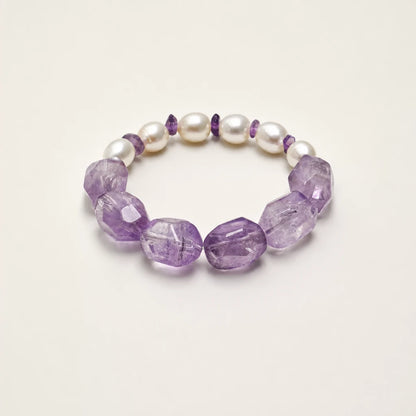 Amethyst & Freshwater Pearl Bracelet