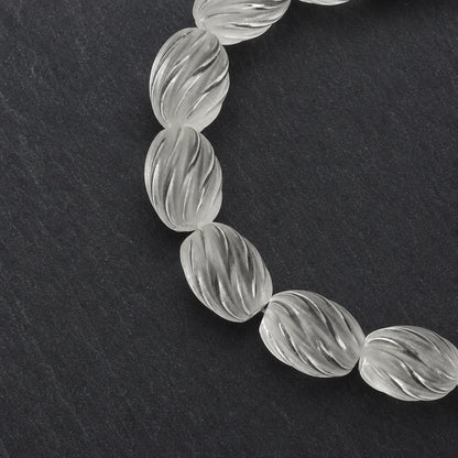 Baroque Stick Pearl & White Quartz Button Bracelet