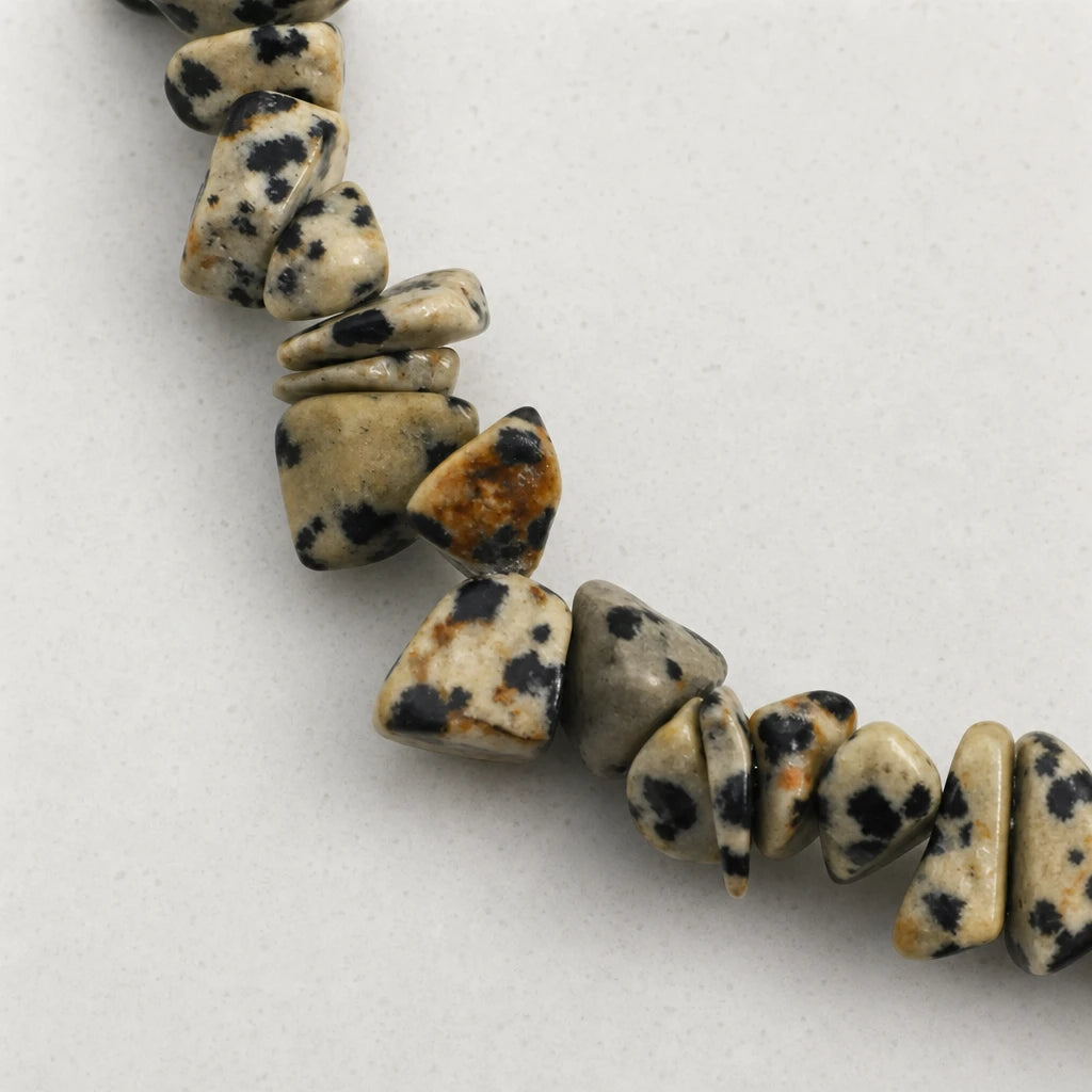 White Quartz Point & Spotted Stone Bracelet