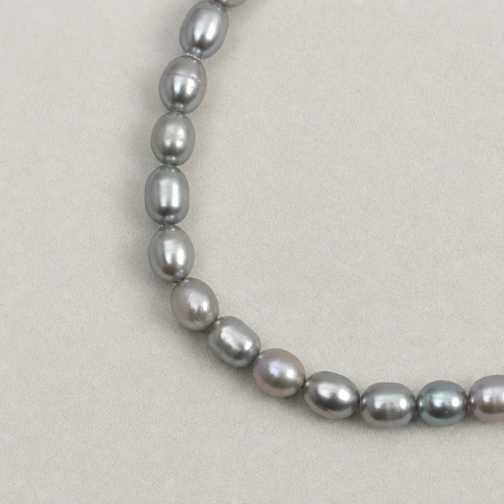Grey Pearl & Blue Sodalite Double Layer Bracelet
