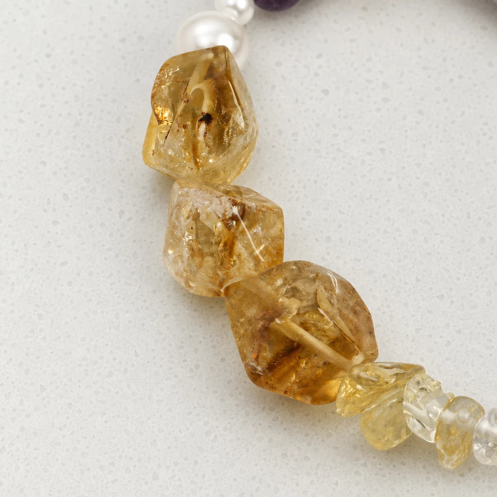 Citrine & Amethyst Sterling Silver Bracelet