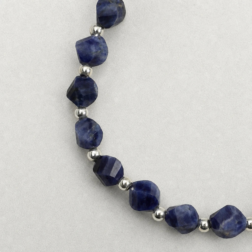 Grey Pearl & Blue Sodalite Double Layer Bracelet