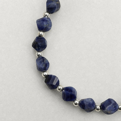Grey Pearl & Blue Sodalite Double Layer Bracelet