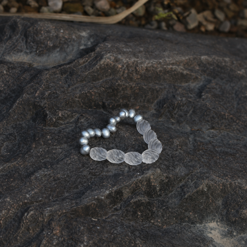 Clear Quartz & Pearl Intention Bracelet