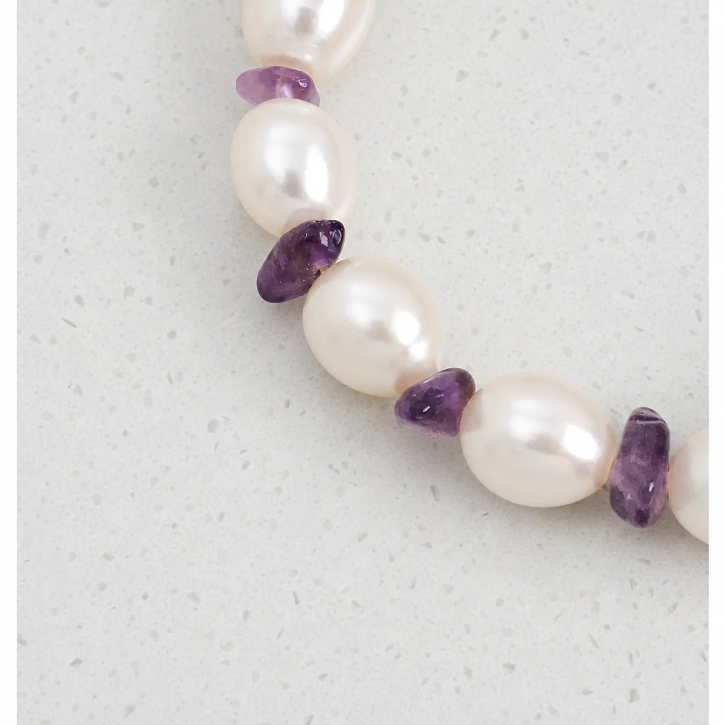 Amethyst & Freshwater Pearl Bracelet