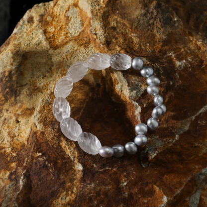 Clear Quartz & Pearl Intention Bracelet