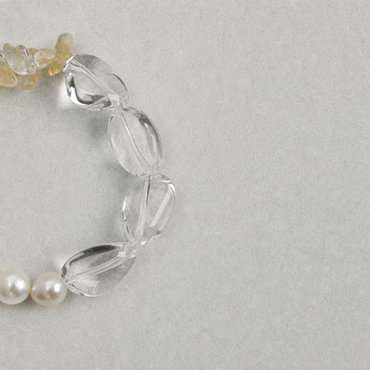 Golden Quartz & Pearl Bracelet